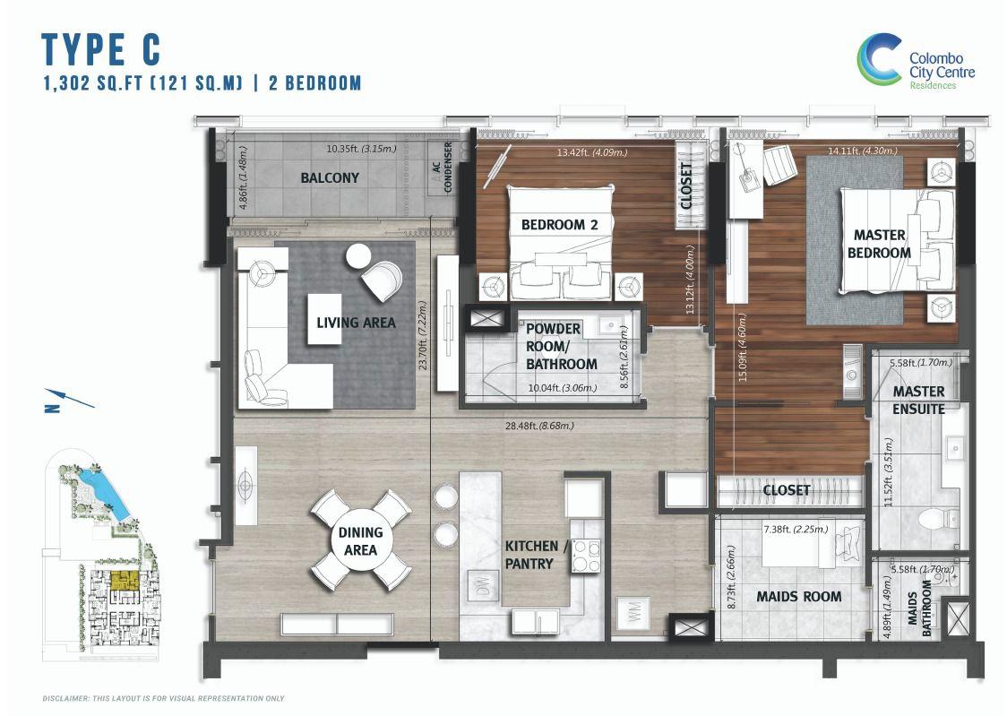 LUXURY 2BR Apartment with City View at Colombo City Centre (CCC)